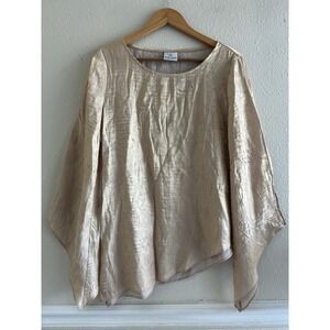 Praise Hymn Fashions Y2K Vintage Textured Iridescent Asymmetric Top Small Fairy